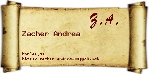 Zacher Andrea névjegykártya